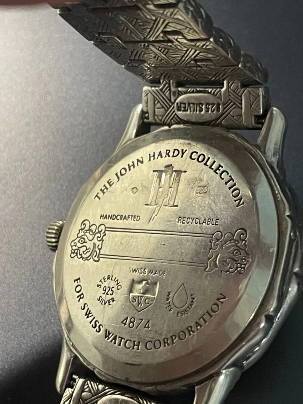 JOHN HARDY STERLING SILVER WATCH DEPLOYMENT CLASP